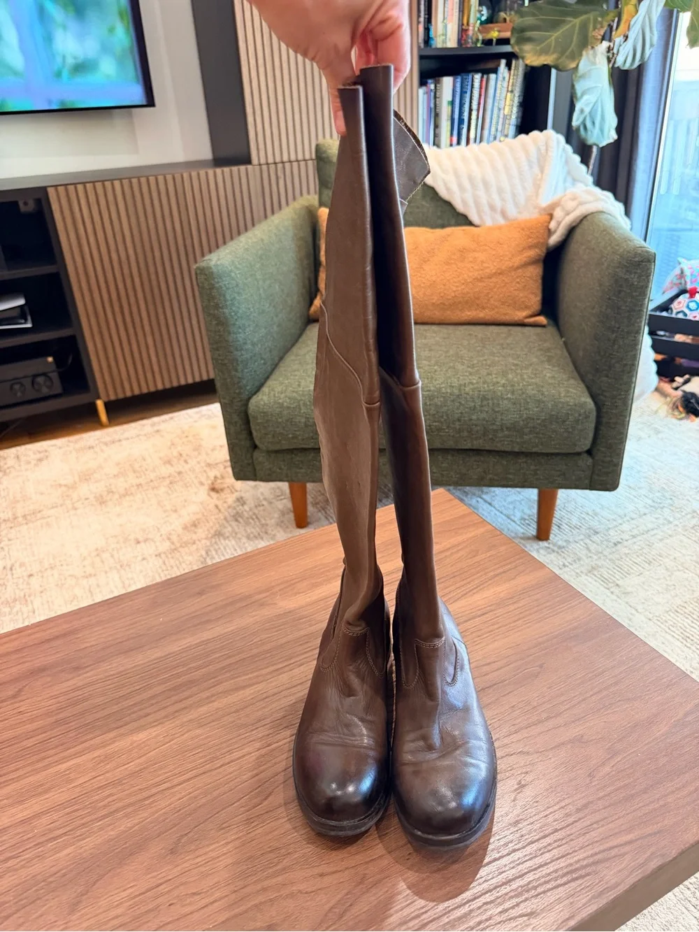 Buttery Soft Over the Knee Leather Boots Size 7.5 Women's Made in Italy Oiled